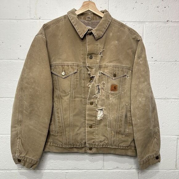 Carhartt Sherpa-Lined Trucker Jacket “Frontier Brown” J233 FRB